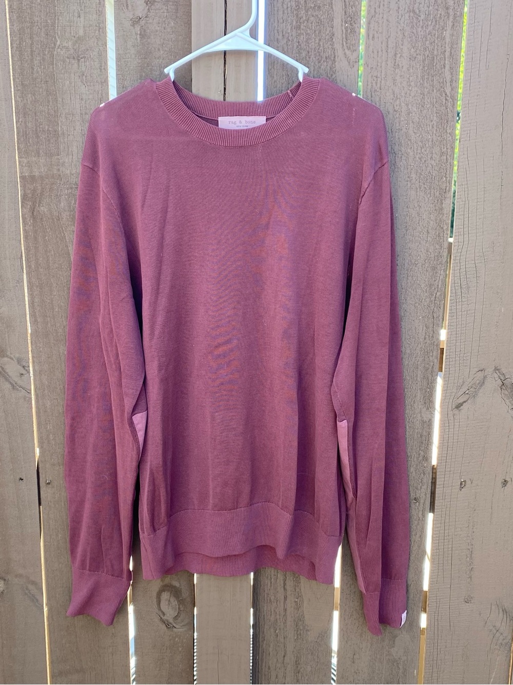 Rag & Bone men’s crew neck sweater with back arm patch 100% cotton Medium